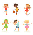 kids playing in active games vector image
