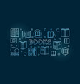 books horizontal outline blue vector image