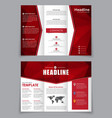design folding brochure with red polygonal vector image