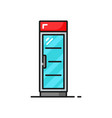 fridge with glass door freezer supermarket store vector image