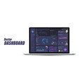 laptop with dashboard mockup 3d template vector image vector image