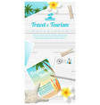 travel and tourism background with beach postcards vector image