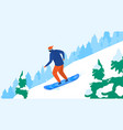 winter fun snowboarding mountain snow cold vector image