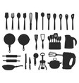 kitchen tools silhouette utensils svg vector image vector image