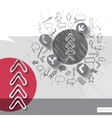 paper and graphic arrows with icons background vector image