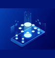 isometric mobile applications concept developing vector image vector image