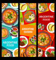 argentine cuisine meals vertical banners vector image