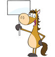 horse holding up a blank sign vector image