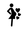 pregnant woman heart solid icon vector image
