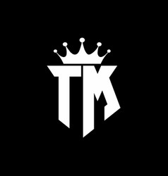 Tp logo monogram shield shape with crown design Vector Image