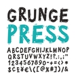 vintage press font black vector image