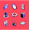 distance working - colorful isometric icons vector image