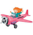 female pilot flying jet plane vector image