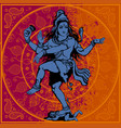 indian god shiva on mandala background vector image