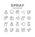 set line icons spray vector image