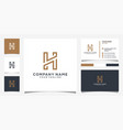 h or hh initial letter logo design concept vector image
