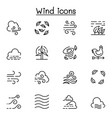 wind icon set in thin line style vector image