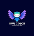 logo owl gradient colorful style vector image vector image