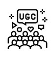 public social media users ugc line icon vector image