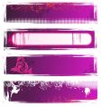 set of pink grunge banners vector image vector image