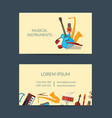cartoon musical instruments business card vector image