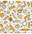 hand drawn seamless pattern bakery element vector image