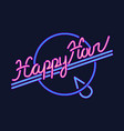 happy hour neon sign design template vector image