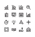 business icon set with line style icon stock vector image