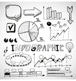 infographic business graphs doodles vector image