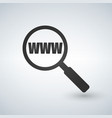 magnifying glass with text www vector image