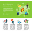 isometric data and computer safety icons vector image vector image