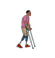 legless african veteran with a bionic prosthesis vector image