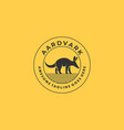 logo aardvark walking vintage badge vector image