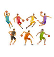 basketball players sport concept cartoon vector image