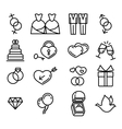 gay wedding icons set white vector image
