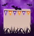 halloween card with hanging flags vector image vector image