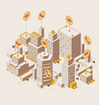 isometric outdoor city view with calls and wi-fi vector image