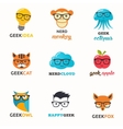 geek nerd smart hipster icons and symbols vector image