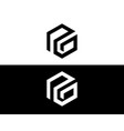 gp and pg initial logo vector image vector image