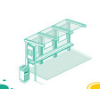 isometric bus stop outline concept isolated vector image