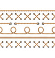 nautical ropes seamless line rope design pattern vector image vector image