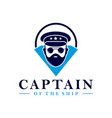 ship captain logo vector image vector image