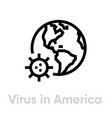 virus in america icon editable line vector image vector image