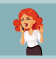 angry woman making a phone call vector image vector image