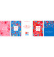 christmas card set - hand drawn floral flyers vector image vector image