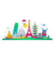 countries - line travel vector image