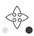 four rays sharp star sign in a knot linear style vector image