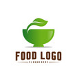 healthy food logo concept template nature food vector image