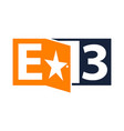 letter e 3 logo design template vector image