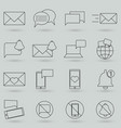 message and speech bubble line icons thin vector image vector image